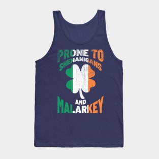 Prone to Shenanigans and Malarkey - St Patricks Day Textured Tank Top